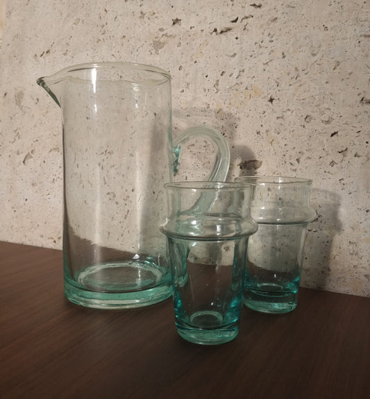 Set de 6 Verres Beldi Soufflés 10cm – L'Authentique Verre Marocain -100% recyclé