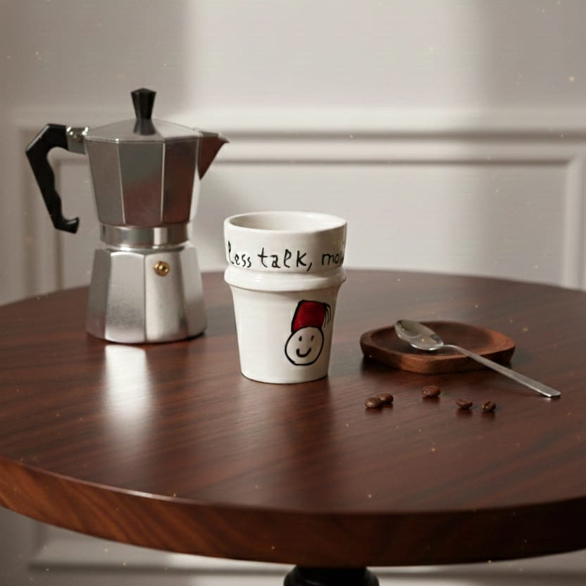 Mug Artisanal "Tarbouch" - Less talk more coffee