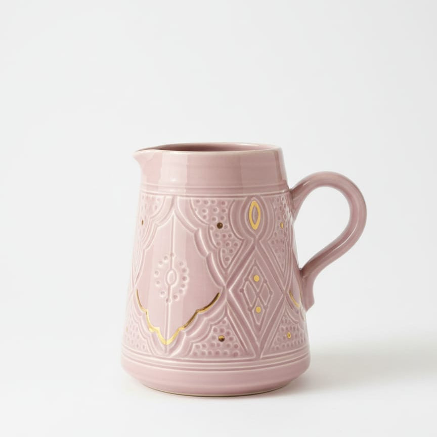 Pichet "Éclat d'Or" – Céramique & Or 10 carats - Fait main - 16 cm