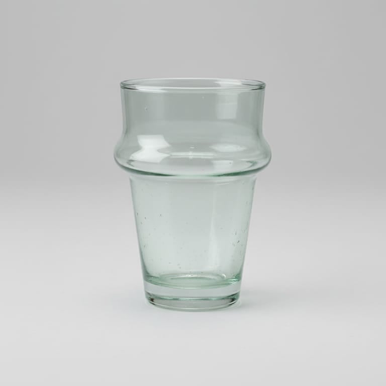 Lot de 6 Verres Beldi Marocains Traditionnels - Verre Soufflé 100% Recyclé (10 cm)