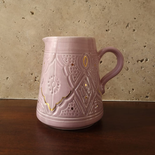 Pichet "Éclat d'Or" – Céramique & Or 10 carats - Fait main - 16 cm