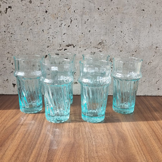 Set de 6 Verres soufflé strié- Bledi 100 % recyclé
