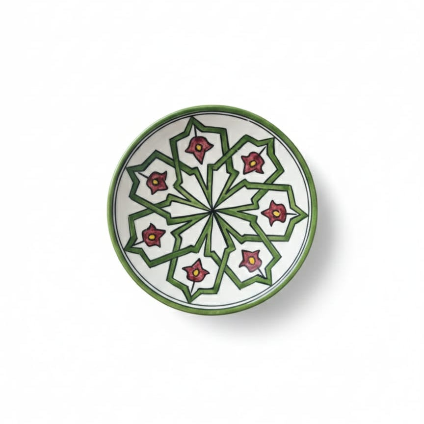 Petite Assiette Plate "Warda" – Céramique Peinte à la main