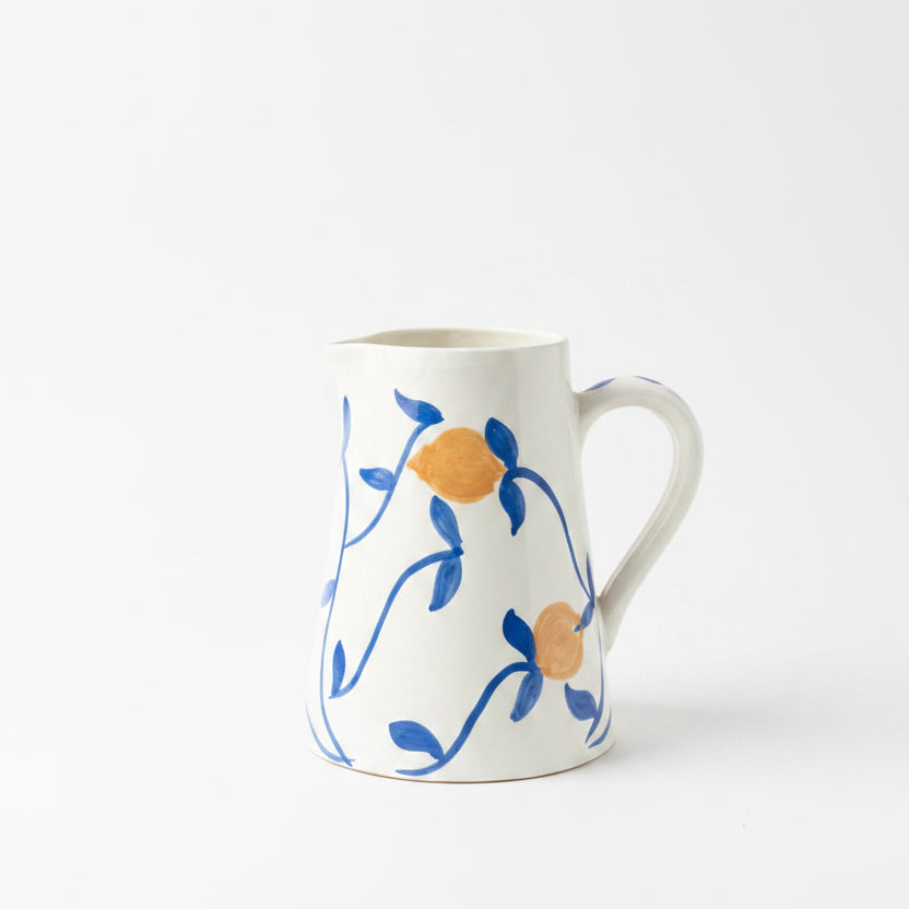 Carafe en céramique Marocaine à Motif Citron - Artisanat Fait Main (16 cm)