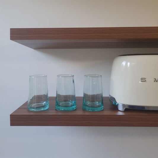 Lot de 6 Verres à Eau Beldi Marocains - Verre Soufflé 100% Recyclé