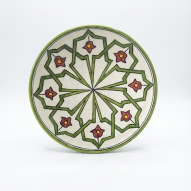 Grande Assiette Plate "Warda" – Céramique Peinte à la main