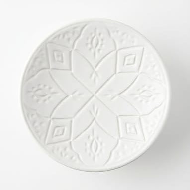 Grande Assiette  Blanche - Empreinte fait main