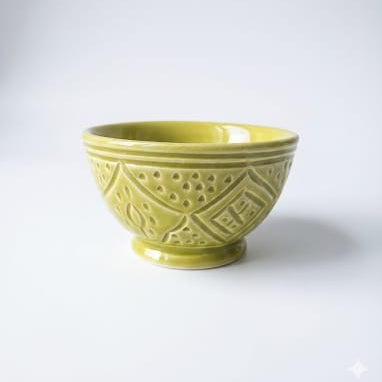 Bol à empreinte Beldi gravé - Vert - Fait main