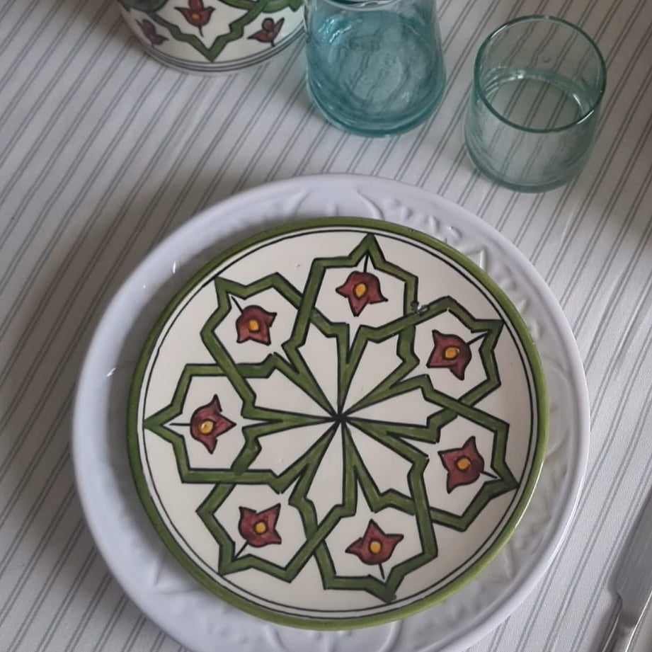 Grande Assiette  Blanche - Empreinte fait main