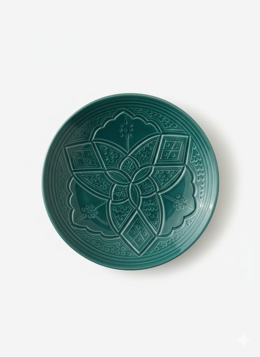 Petite Assiette Artisanal - Empreinte fait main - 19 cm