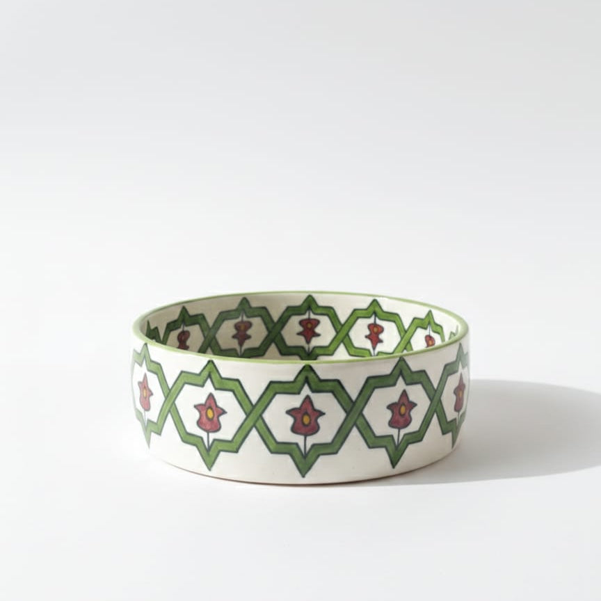 Grand Saladier Artisanal - Modèle Warda peint à la main