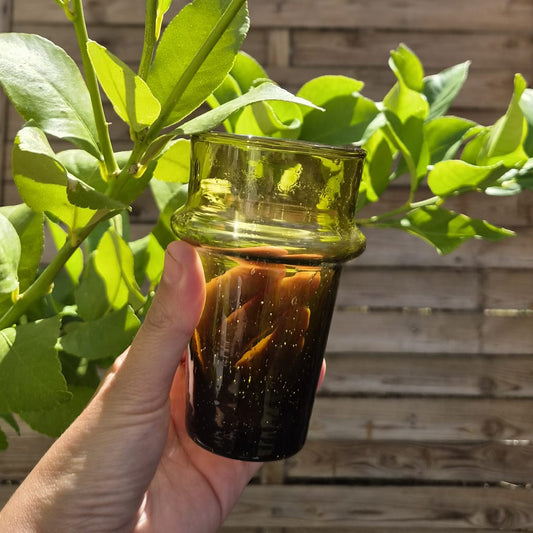 Lot de 6 Verres Beldi Marocains Marron - Verre Soufflé 100% Recyclé
