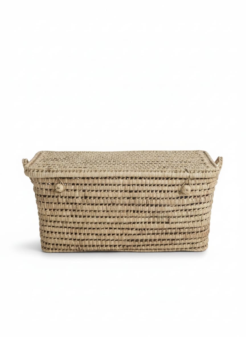 Malle de Rangement XL en Osier (80 cm)- Modèle Coffre Traditionnel