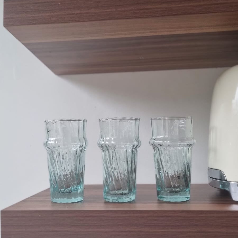 Set de 6 Verres soufflé strié- Bledi 100 % recyclé