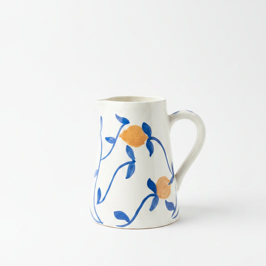 Carafe en céramique Marocaine à Motif Citron - Artisanat Fait Main (16 cm)
