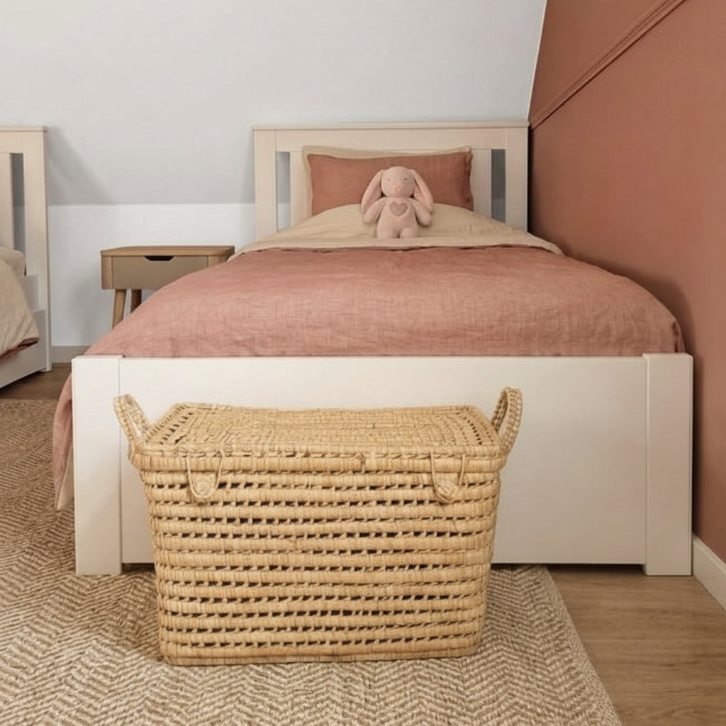 Malle Coffre de Rangement en Osier Marocain - Boîte de Rangement Artisanale (55x30x30 cm)