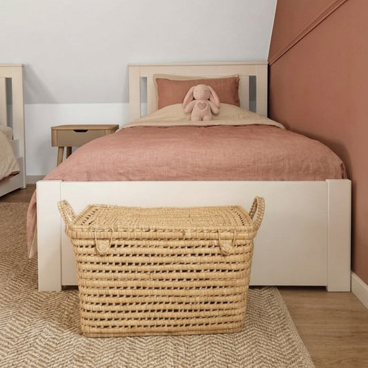 Malle Coffre de Rangement en Osier Marocain - Boîte de Rangement Artisanale (55x30x30 cm)