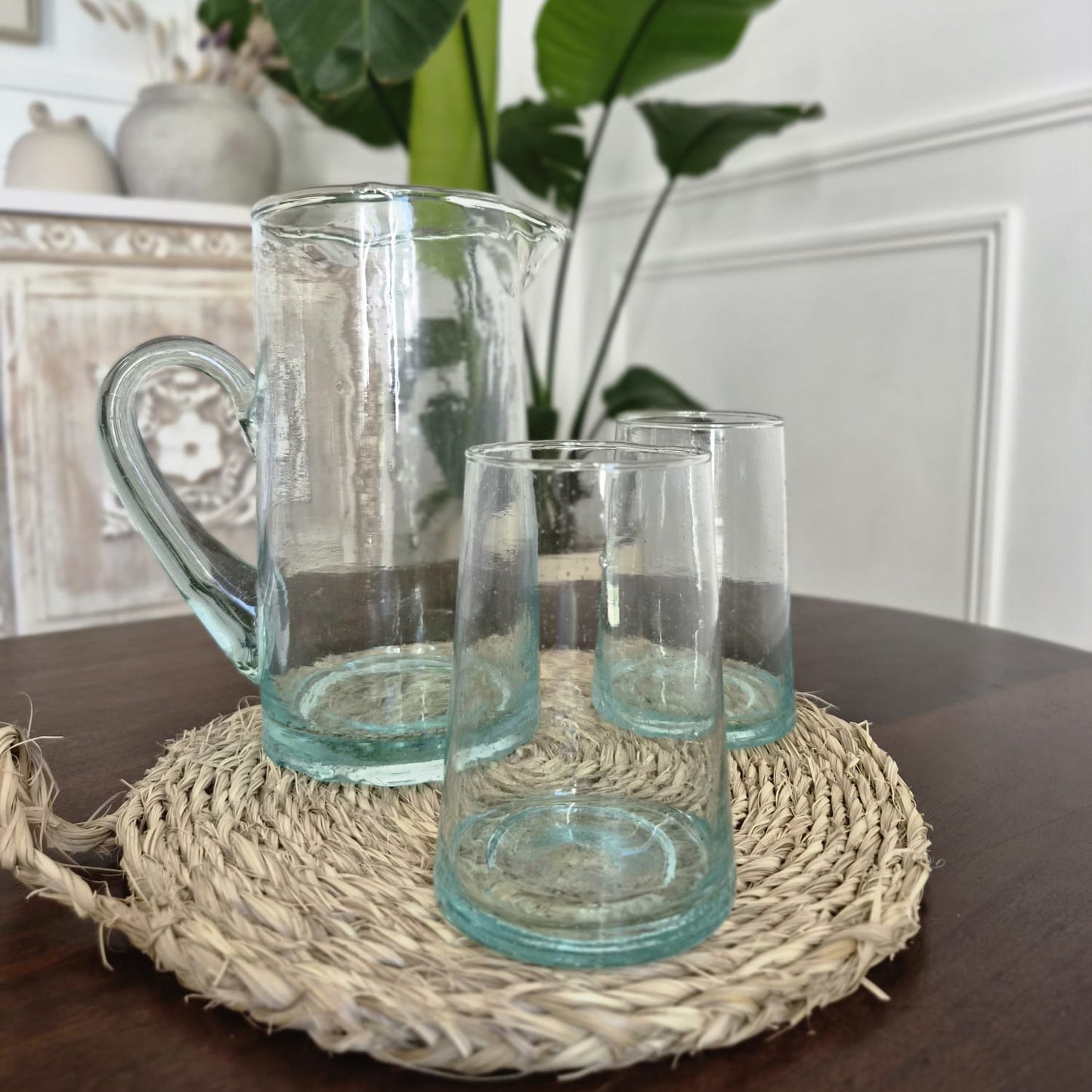 Lot de 6 Verres à Eau Beldi Marocains - Verre Soufflé 100% Recyclé